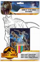 ZESTAW KREATYWNY JURASSIC WORLD T-REX kolorowanka + naklejki