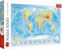 Puzzle 1000 Mapa fizyczna świata Trefl 10463
