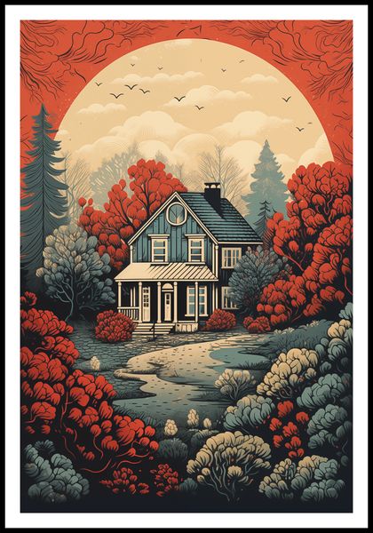Plakat 67,5x100cm Idylla Rustykalna zdjęcie 3