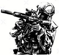 Naklejka Wlepka Wojsko ŻOŁNIERZ Rycina Sily Specjalne na Samochód do Auta