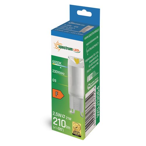 LED G9 230V 2.5W Barwa Zimna Ceramiczna SpectrumLED WOJ+13064 na Arena.pl