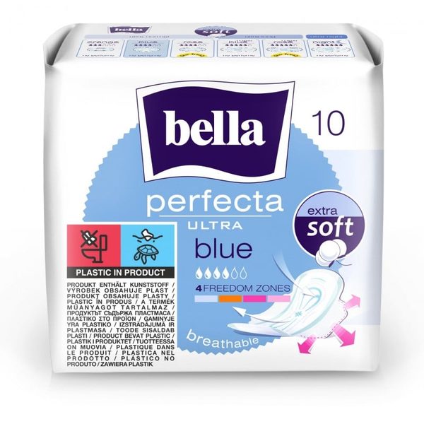 Podpaski higieniczne Bella Perfecta Ultra Blue ze skrzydełkami 10 szt zdjęcie 1