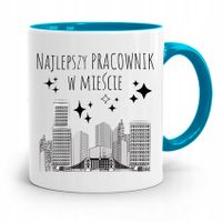 Pracownika Kubek Błękitny Najlepszy Pracownik Z Nadrukiem Ze Zdjęciem