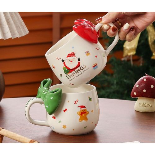 kubek świąteczny z kokardą - zestaw w pudełku z łyżeczką 400 ml kb25cze na Arena.pl