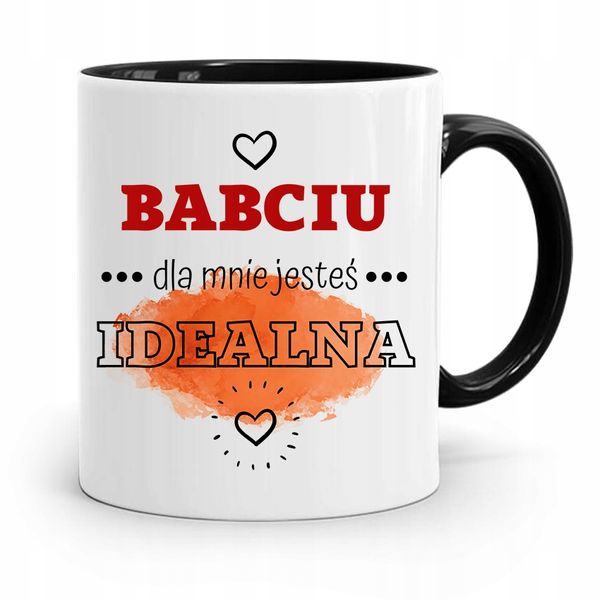 Kubek Czarny Dzień Babci Babciu Jesteś Idealna Z Nadrukiem Ze Zdjęciem zdjęcie 1
