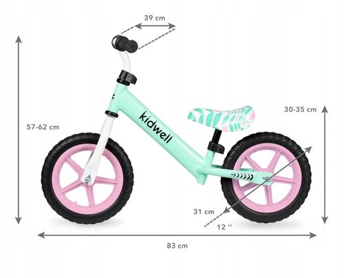 Rowerek biegowy Kidwell Rebel koła 12'' miętowy na Arena.pl