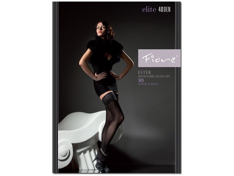 Pończochy samonośne 40 den z koronką Fiore Mocca 2 zdjęcie 2