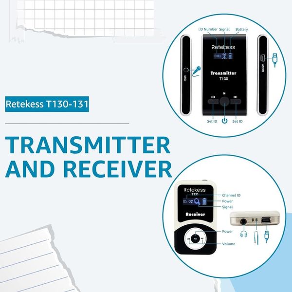 Retekess T130-T131 Bezprzewodowy System Tour Guide, Audio Tour Guide System zdjęcie 13