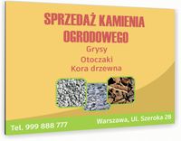 nadruk UV TABLICZKA reklamowa aluminiowa SPRZEDAŻ KAMIENIE OGRODOWE 40x30