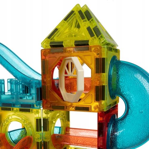 KLOCKI MAGNETYCZNE ŚWIECĄCE STEM 75 ELEMENTÓW TOR KULKOWY LED3+ MAGNA TILES na Arena.pl