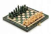 Szachy Kieszonkowe zielone/Szachy mini/ Szachy drewniane/ producent