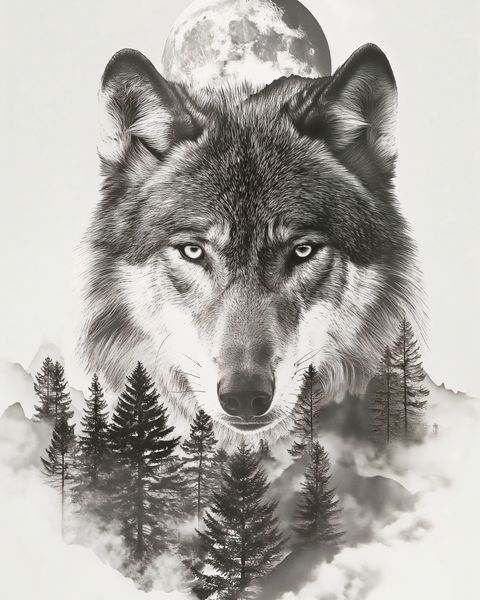 Plakat 40x50cm Wilczy Duch Lasu zdjęcie 1