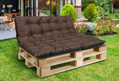 Poduszka ogrodowa 120/80 cm + 120/40 cm na ławkę palety wodoodporna brązowy na Arena.pl