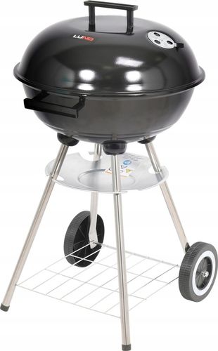 GRILL OGRODOWY WĘGLOWY RUSZT STALOWY OKRĄGŁY 41CM POKRYWA Z POKROWCEM LUND na Arena.pl