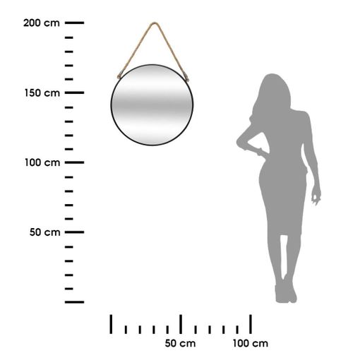 OKRĄGŁE LUSTRO ŚCIENNE NA SZNURZE 55 CM na Arena.pl