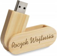 Pendrive drewniany grawerowany pamiątka prezent 16 GB na roczek z imieniem