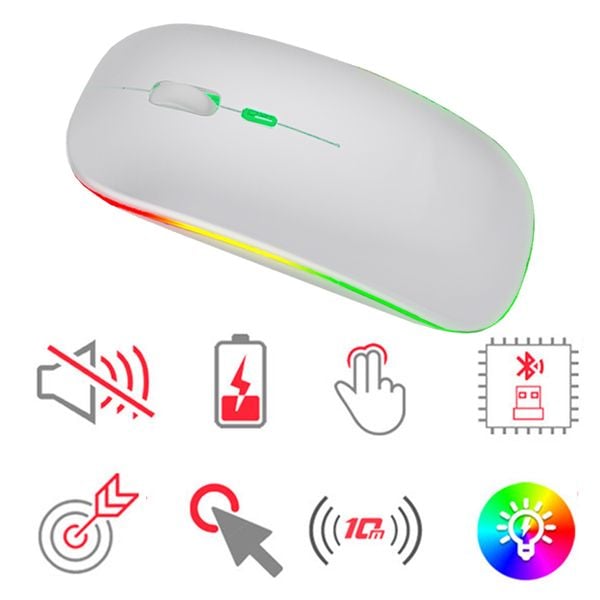 MYSZKA BEZPRZEWODOWA NA BLUETOOTH USB MYSZ KOMPUTEROWA DO LAPTOPA RGB zdjęcie 5