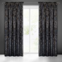 Zasłona gotowa na taśmie NADIA 140x300 Eurofirany czarna złota