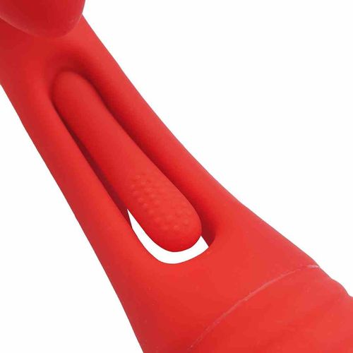 Wibrator Królik Z Języczkiem 3W1 Czerwony na Arena.pl