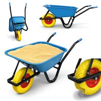 19707Solidna taczka ogrodowa budowlana jednokoowa niebieska 100litów mocna