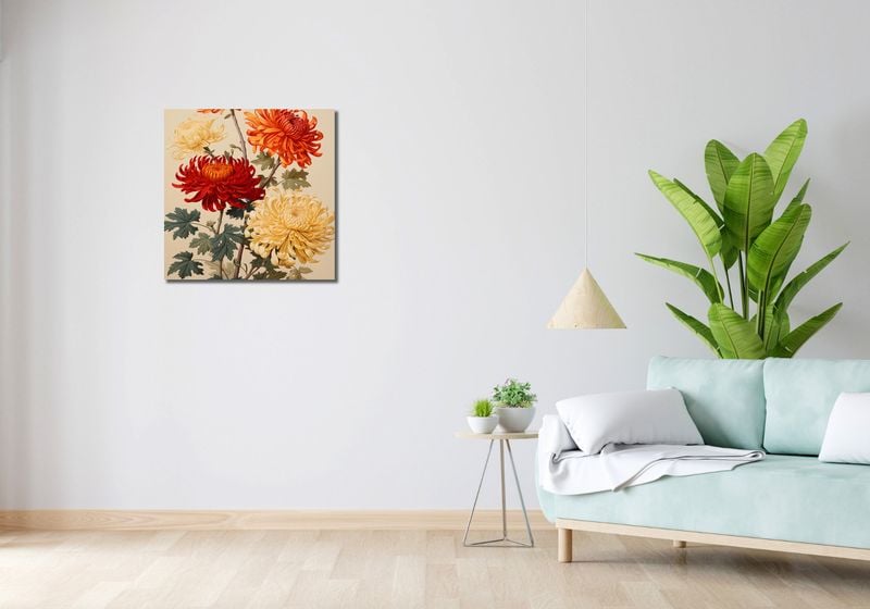 Obraz 60x60cm Tańczące Chryzantemy zdjęcie 2