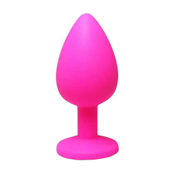 Pink Small Butt Plug With White Crystal zdjęcie 2