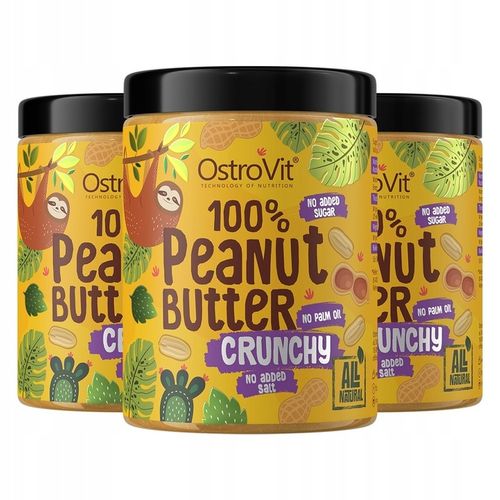 OstroVit Peanut Butter 3 x 1000 g MASŁO ORZECHOWE CRUNCHY na Arena.pl