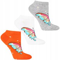 Skarpetki Damskie Stopki Bawełniane w Motylki Mix Kolorki MORAJ 38-41