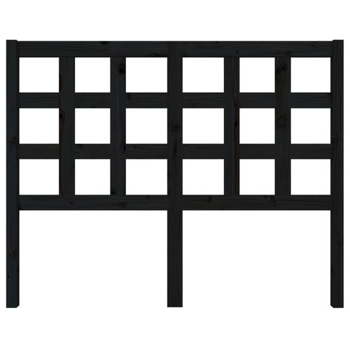 Wezgłowie łóżka, czarne, 125,5x4x100 cm, lite drewno sosnowe na Arena.pl