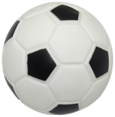 Zabawka dla psa winylowa piłka soccer z piszczałką biały 9cm UNIQ PETS