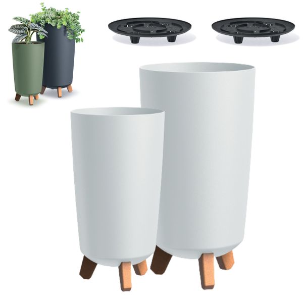 2x Doniczka okrągła na nóżkach GRACIA DGTL200 + DGTL240 zdjęcie 1