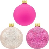 Bombki okrągłe zestaw różowo-złoty