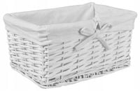 KOSZYK BIAŁY KOSZ KOSZYCZEK WIKLINOWY DEKORACYJNY DO SALONU ŁAZIENKI