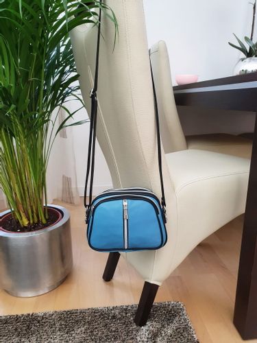 VERA PELLE torebka damska skórzana listonoszka 3 komorowa V463 niebieska na Arena.pl