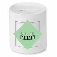 Skarbonka Dla Mamy Matki Super Mama Prezent Z Nadrukiem Ze Zdjęciem