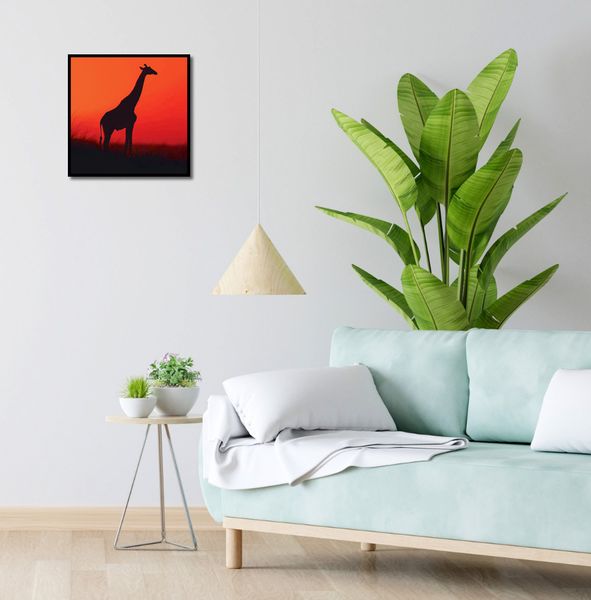 Plakat 40x40cm Żyrafa w Czerni zdjęcie 4