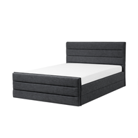 Łóżko tapicerowane 160 x 200 cm ciemnoszare VALBONNE