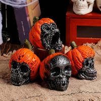 TETSMG Dekoracja na Halloween Straszna Czaszka 4 Sztuki Żywica