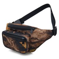 NERKA saszetka biodrówka solidna polska jesienne liście N141 brązowa