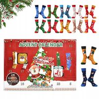 KOLOROWY ŚWIĄTECZNY KALENDARZ ADWENTOWY Z MĘSKIMI SKARPETKAMI SKARPETY 12