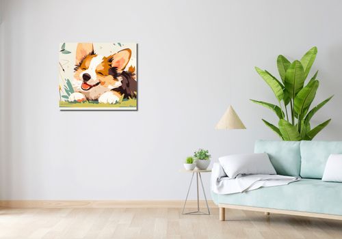 Obraz 70x60cm Beztroski Corgi na Arena.pl