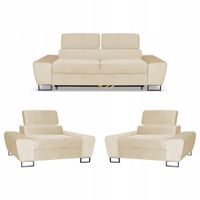 Zestaw mebli wypoczynkowych salonu Bosso Sofa 2os fotele beż Family Meble