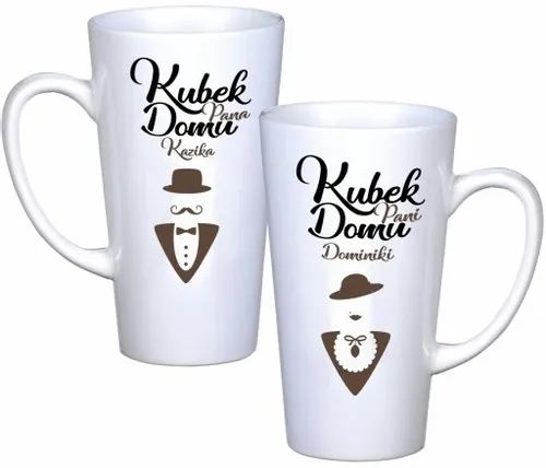 KOMPLET KUBKÓW LATTE DLA PAR PREZENT DUŻE 450ml PREZENT Z NADRUKIEM na Arena.pl