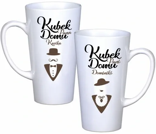 KOMPLET KUBKÓW LATTE DLA PAR PREZENT DUŻE 450ml PREZENT Z NADRUKIEM zdjęcie 10
