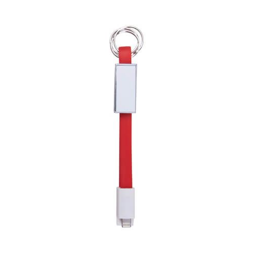 Brelok do kluczy - kabel do transmisji danych Lightning do sublimacji - czerwony zdjęcie 1
