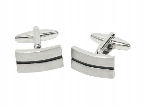 SPINKI DO MANKIETÓW SREBRNE Z PASKIEM W PUDEŁKU na Arena.pl