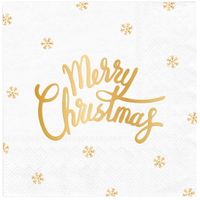 Serwetki Merry Christmas białe 10szt.