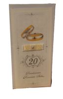 karnet długi rocznica ślubu ''20'' porcelanowa | 5423