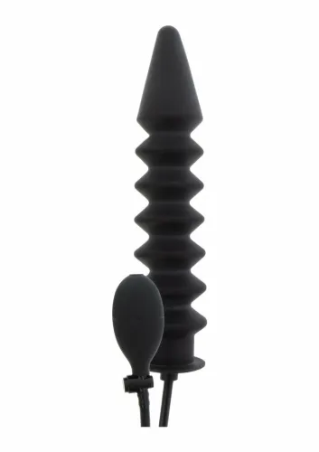 extreme inflatable ribbed plug expert silikonowy, pompowany, czarny na Arena.pl