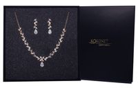ELEGANCKI zestaw kolczyki naszyjnik na prezent ślub pudełko swarovski